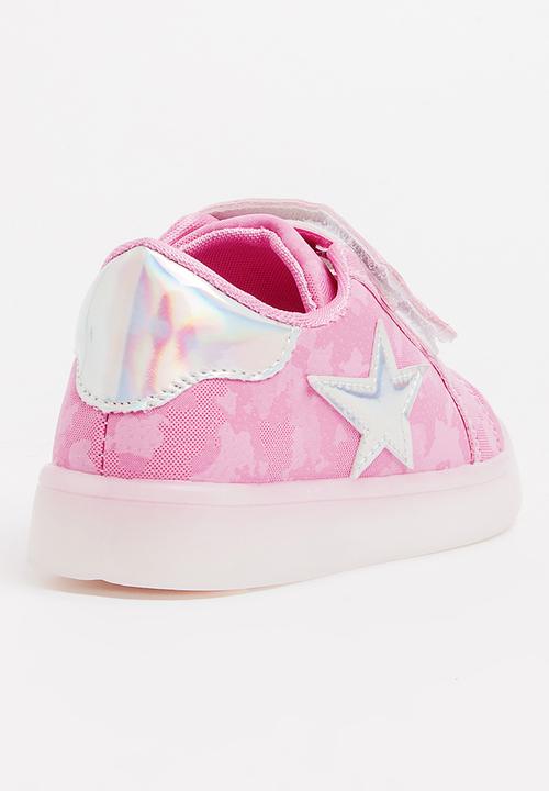 Pop Candy - Velcro Strap Light Up Sneaker Mid Pink