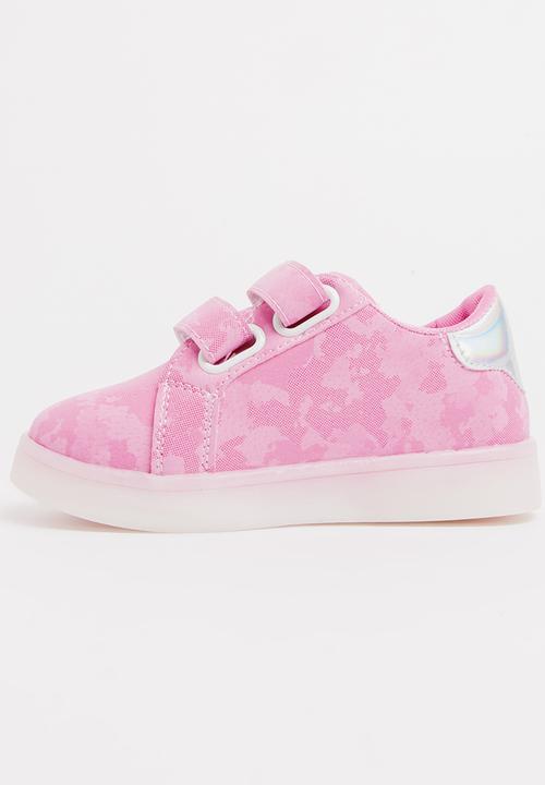 Pop Candy - Velcro Strap Light Up Sneaker Mid Pink