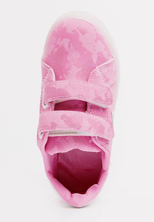 Pop Candy - Velcro Strap Light Up Sneaker Mid Pink