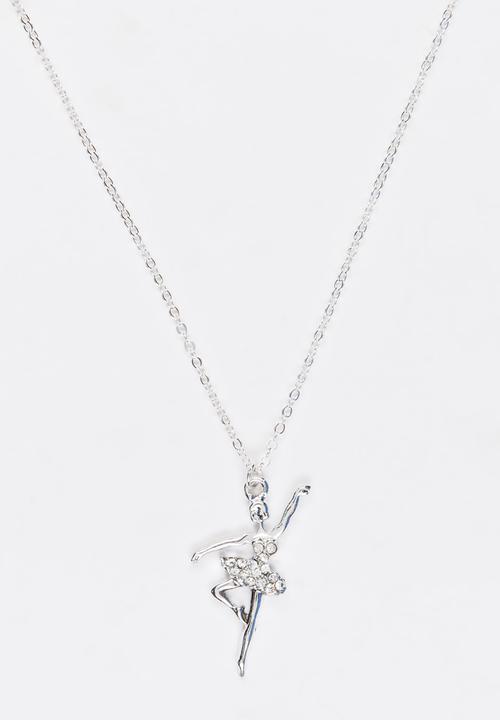 Jewels and Lace - Ballet Dancer Necklace Silver