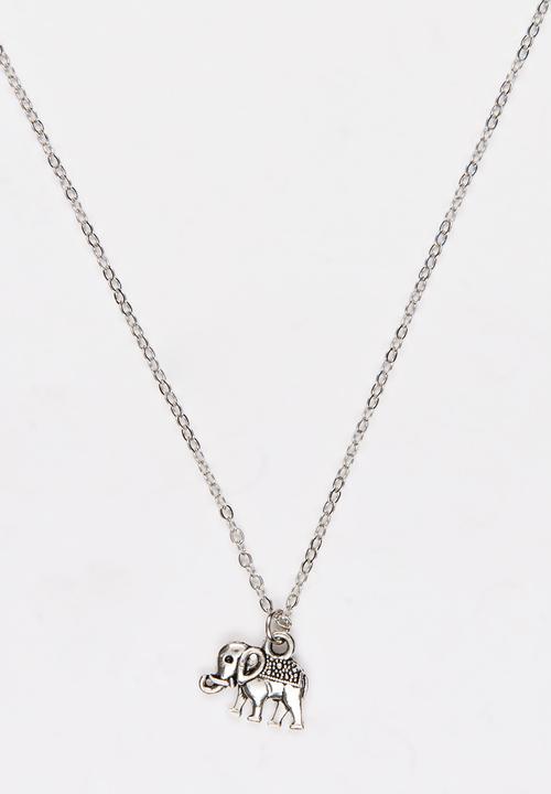 Jewels and Lace - Little Elephant Necklace Silver