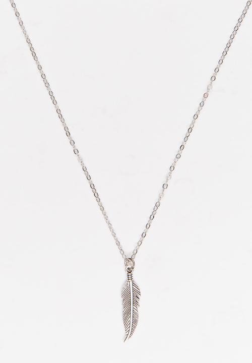 Jewels and Lace - Feather Necklace Silver