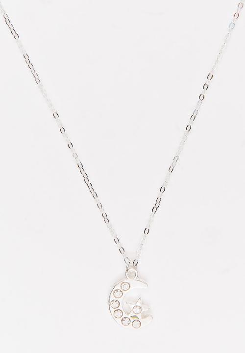 Jewels and Lace - Star Moon Necklace Silver