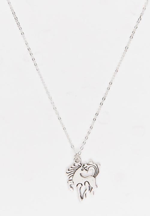 Jewels and Lace - Unicorn Necklace Silver