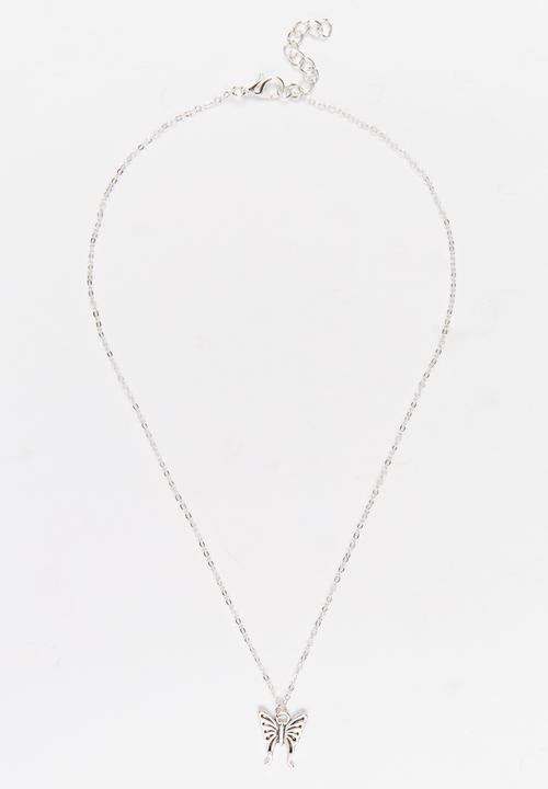 Jewels and Lace - Butterfly Necklace Silver