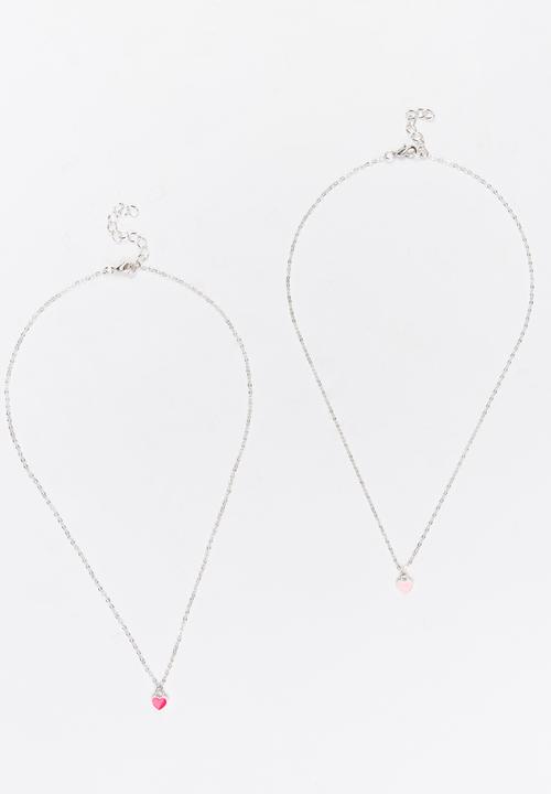 Jewels and Lace - Twinpack Necklace Mid Pink