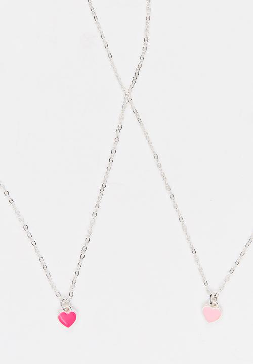 Jewels and Lace - Twinpack Necklace Mid Pink