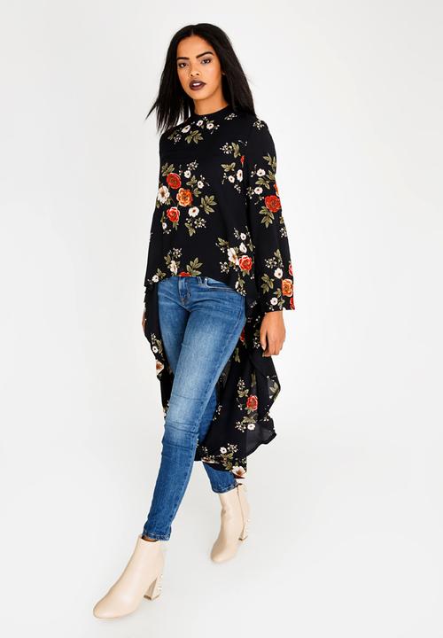 cath.nic - Hi-lo Printed Top Navy