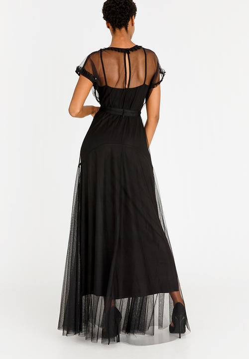 AMANDA LAIRD CHERRY - Phateka Mesh Overlay Dress Black