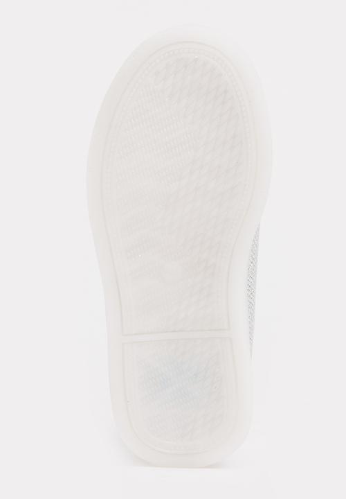 Pop Candy - Velcro Strap Light Up Sneaker Silver
