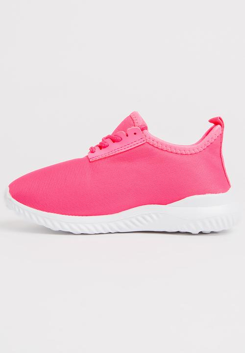Pop Candy - Embroidered  Lace Up Sneaker Mid Pink