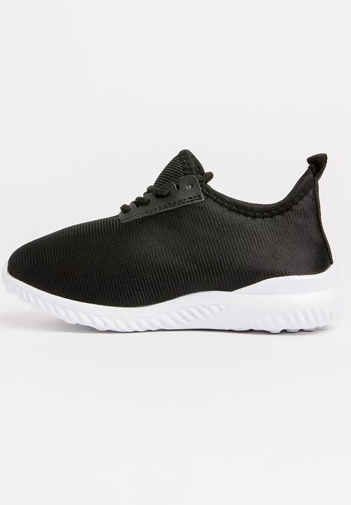 Pop Candy - Embroidered  Lace Up Sneaker Black