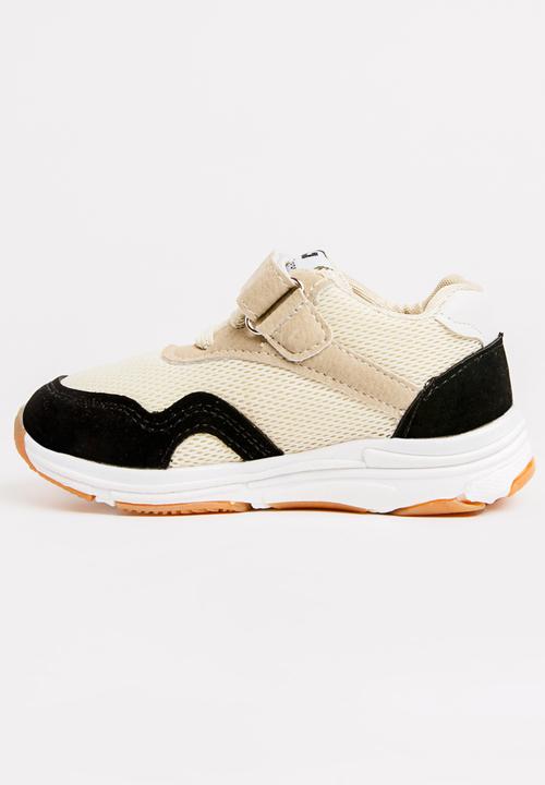 Pop Candy - Velcro strap sneaker - beige & black 
