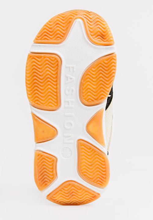 Pop Candy - Velcro strap sneaker - beige & black 