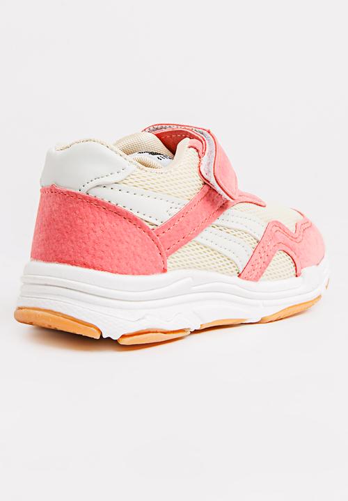 Pop Candy - Velcro strap sneaker - pink & cream