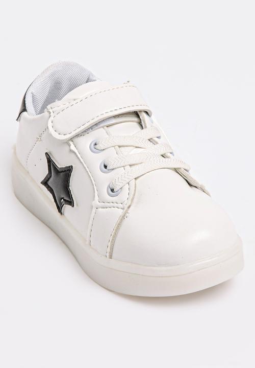 Pop Candy - Velcro Strap Light Up Sneaker White