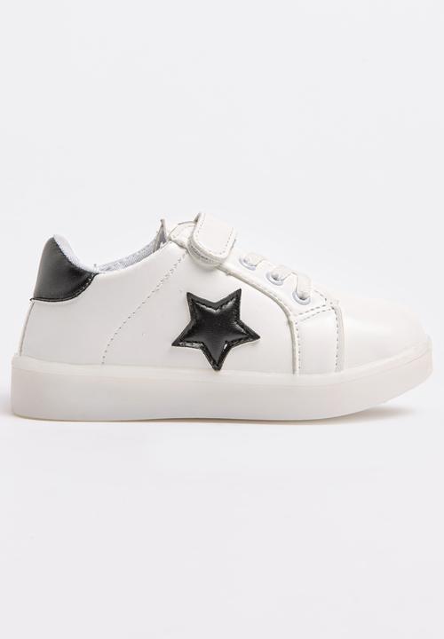 Pop Candy - Velcro Strap Light Up Sneaker White