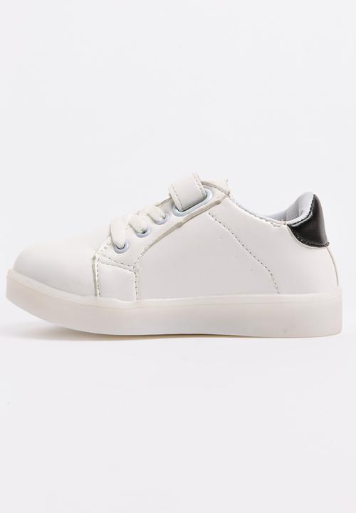 Pop Candy - Velcro Strap Light Up Sneaker White