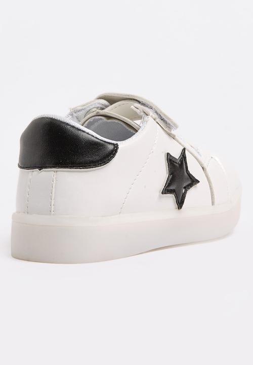 Pop Candy - Velcro Strap Light Up Sneaker White