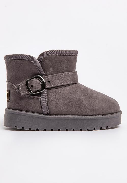 Pop Candy - Buckled Detailed Boot Grey