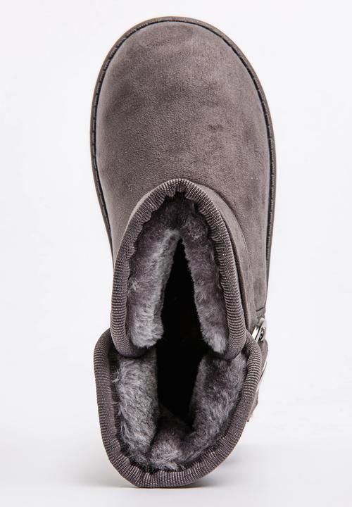 Pop Candy - Buckled Detailed Boot Grey