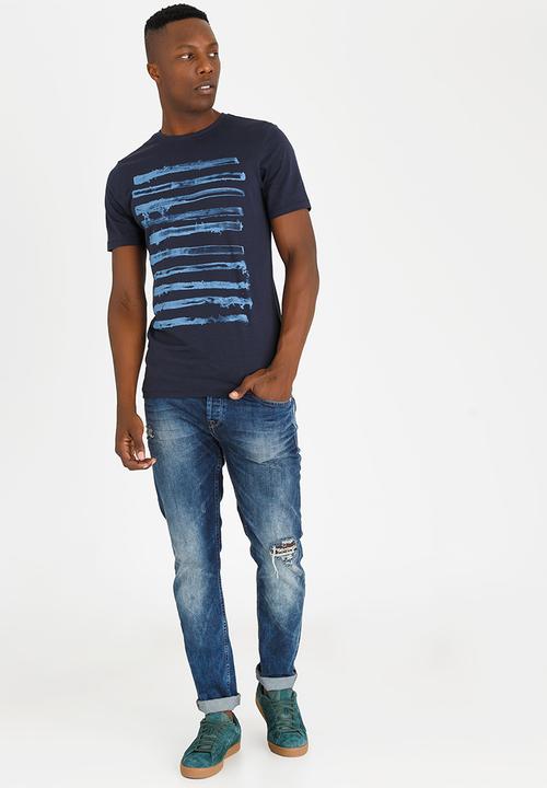 Only & Sons - Baldur Slim Fit Crew Neck Tee Navy