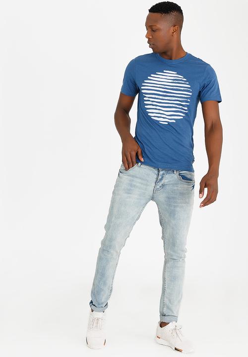Only & Sons - Baldur Slim Fit Crew Neck Tee Blue