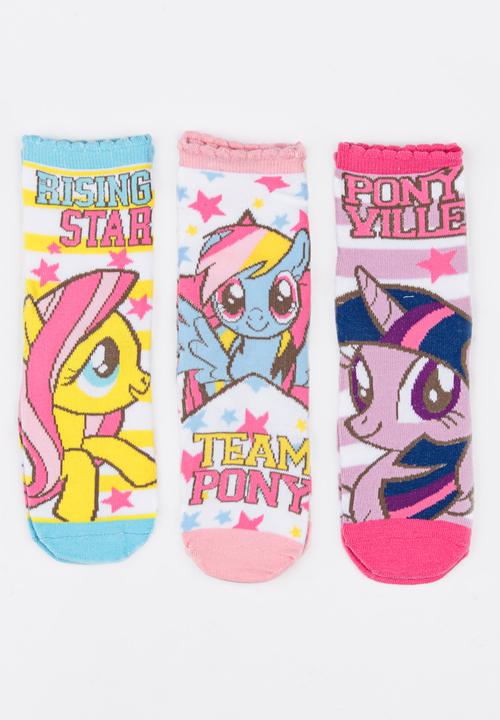 Character Fashion - My Little Pony 3 Pack Anklet Socks Multi-colour