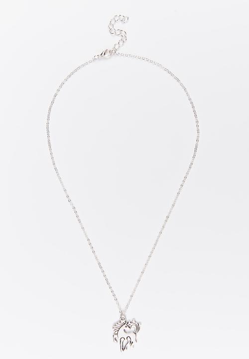 Jewels and Lace - Unicorn Necklace Silver