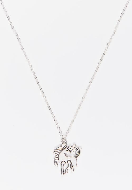 Jewels and Lace - Unicorn Necklace Silver