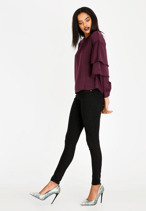 Vero Moda - Ruffle Detail Blouse Mid Purple