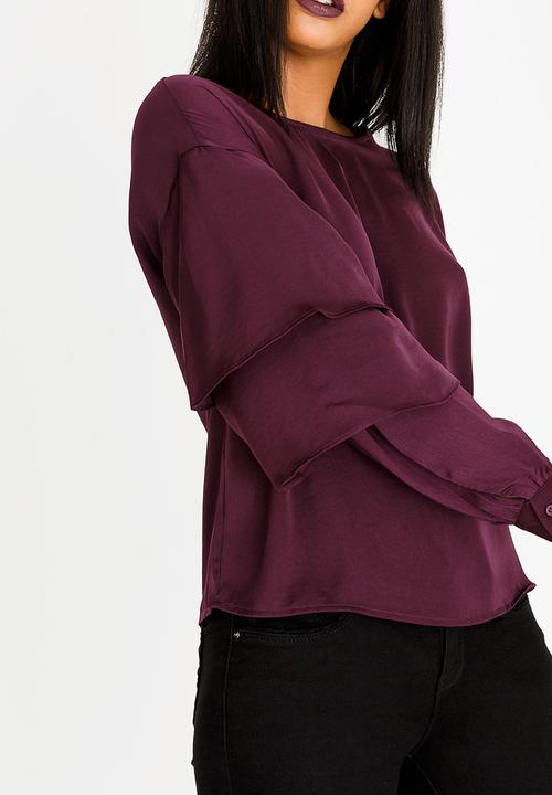 Vero Moda - Ruffle Detail Blouse Mid Purple