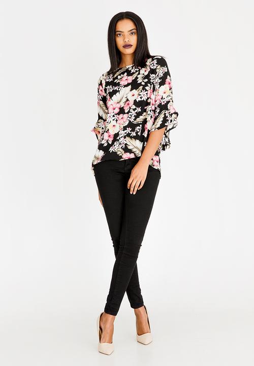 Revenge - Dark Floral Blouse Black