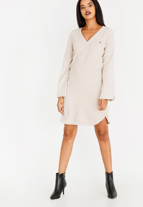 G Couture - Suede Shift Dress Stone