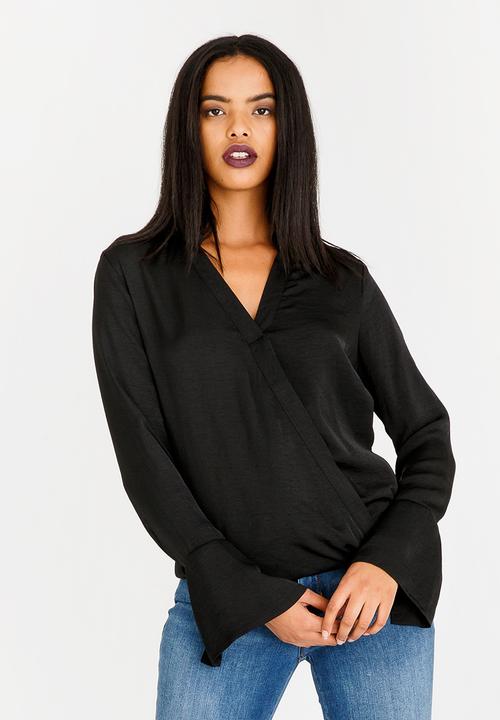G Couture - Wrap Blouse Black