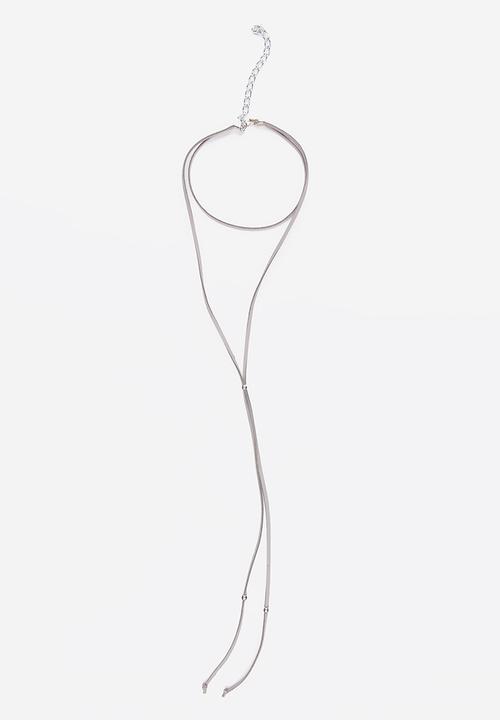 Jewels and Lace - Suede Choker Grey