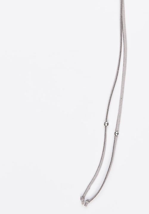 Jewels and Lace - Suede Choker Grey