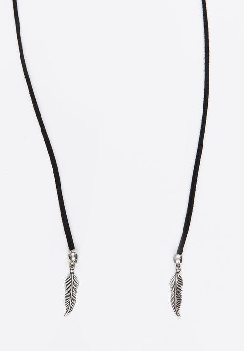 Jewels and Lace - Feather Wrap Choker Black