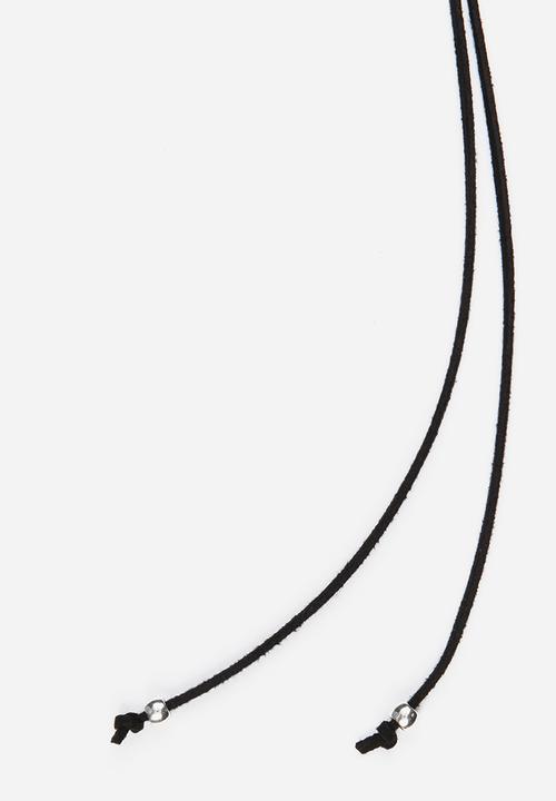 Jewels and Lace - Suede Choker Black