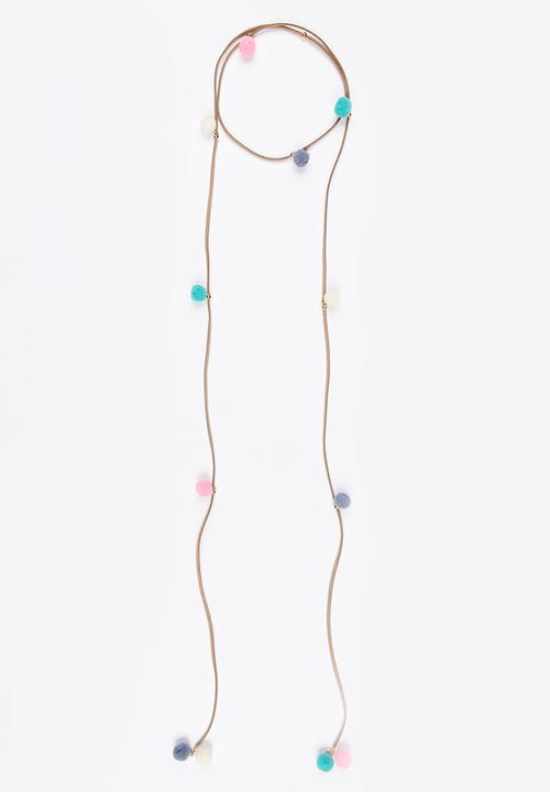Jewels and Lace - Pom Pom Choker Multi-colour