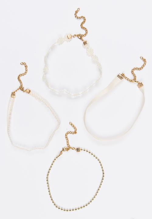 Jewels and Lace - Daisy Choker 4 Pack Cream