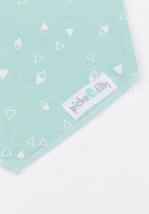 Pickalilly - Printed Bandana Bib Pale Blue