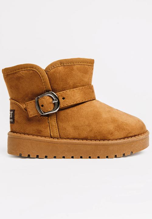 Pop Candy - Buckled Detailed Boot Tan