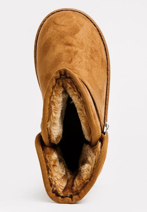 Pop Candy - Buckled Detailed Boot Tan