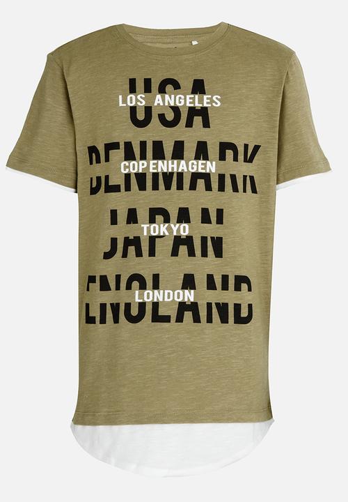 Name It - Printed Tee Khaki Green