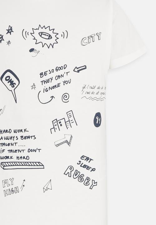 Name It - Printed Tee White