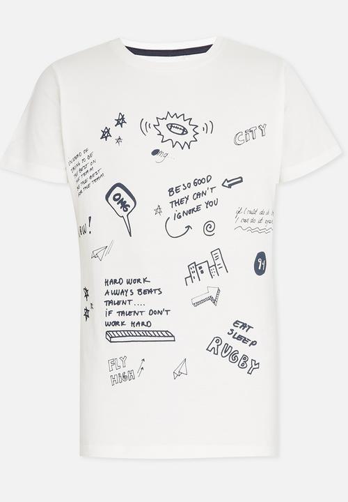 Name It - Printed Tee White