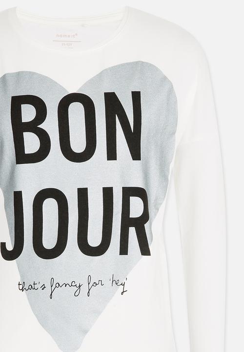 Name It - Printed Long Sleeve Tee White