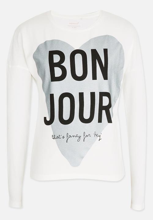 Name It - Printed Long Sleeve Tee White