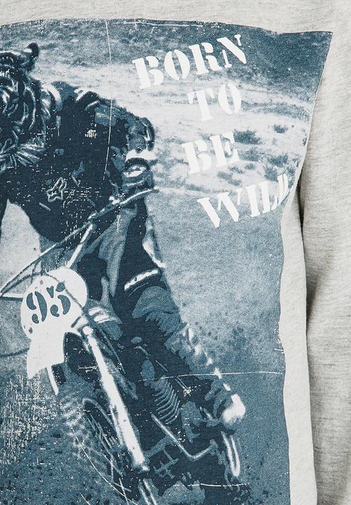 MINOTI - Printed Marl Tee Grey